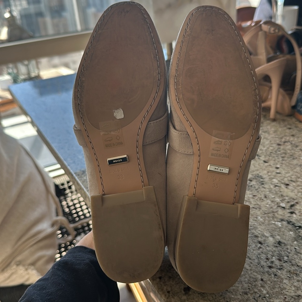 Reiss Women's Suede Buckle Detail Loafers 7.5 - Picture 11 of 12